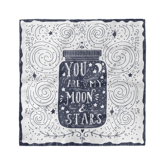 Saying Head Scarf, Vintage Doodle Curl Star, Head Wrap, 3 Sizes, by Ambesonne