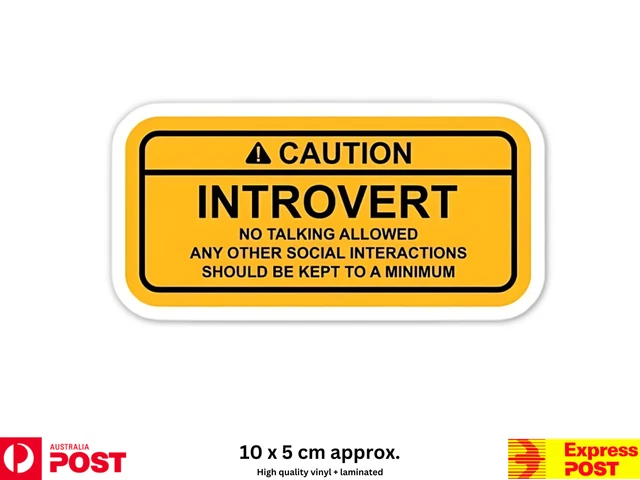 Warning Introvert Sticker Saying Introvert Window Sticker Phone Decal Water Bottle Stickers Car ...