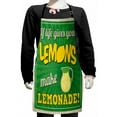 thumbnail image 1 of Saying Kids Apron, Vintage Pop Art Advertising Design If Life Gives You Lemon Make Lemonade, Boys Girls Apron Bib with Adjustable Ties for Cooking Baking Painting, Green Yellow and Tan, by Ambesonne, 1 of 2