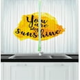 thumbnail image 1 of Saying Kitchen Curtains, Inspirational Phrase on Watercolors Irregular Set Motto Mindful Life Theme Image, Two Panels Drapes with Rod Pocket Room Decor, 55" X 45", Yellow Black, by Ambesonne, 1 of 1