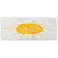 thumbnail image 1 of Saying Kitchen Mat, Rounded Sun Rough Heart Shaped Beams Philosophy of Life Theme Illustration Image, Plush Decorative Kitchen Mat with Non Slip Backing, 47" X 19", Yellow, by Ambesonne, 1 of 1