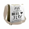 thumbnail image 1 of Saying Messenger Bag, All We Need Is Love Phrase, Unisex Cross-body, by Ambesonne, 1 of 2