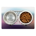 thumbnail image 1 of Saying Pet Mat for Food and Water, Ombre Effect Design of Lettering Positivism Funky Inscription Precious Moments, Non-Slip Rubber Mat for Dogs and Cats, 18" X 12", by Ambesonne, 1 of 2