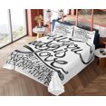 thumbnail image 1 of Ambesonne Black and White Fitted & Top Sheet Set with Shams, Word, White Black, 1 of 5