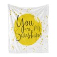 thumbnail image 1 of Saying Soft Flannel Fleece Blanket, Circular Color Splash Outspread Brushstrokes with Inspirational Words Valentines Concept, Cozy Plush for Indoor and Outdoor Use, 50" x 60", Yellow, by Ambesonne, 1 of 5