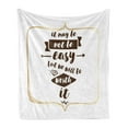 thumbnail image 1 of Saying Soft Flannel Fleece Blanket, Wedding Proposal Inspired Sentence with Hand Lettering and Diamond Shapes, Cozy Plush for Indoor and Outdoor Use, 70" x 90", Brown Beige and White, by Ambesonne, 1 of 6