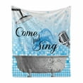 thumbnail image 1 of Saying Soft Flannel Fleece Throw Blanket, Bath Tub Design with a Come and Sing Message Happy Style Typography, Cozy Plush for Indoor and Outdoor Use, 50" x 60", Pale Blue White, by Ambesonne, 1 of 6