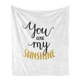 thumbnail image 1 of Saying Soft Flannel Fleece Throw Blanket, Big Font Classical Romantic Partners Phrase Soul Mates Theme Calligraphy Image, Cozy Plush for Indoor and Outdoor Use, 60" x 80", Mustard Black, by Ambesonne, 1 of 5