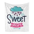 thumbnail image 1 of Saying Soft Flannel Fleece Throw Blanket, Cartoon Hanging Hearts from a Cloud with Scale Pattern Simplistic Kids Design, Cozy Plush for Indoor and Outdoor Use, 60" x 80", Multicolor, by Ambesonne, 1 of 5