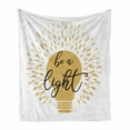 thumbnail image 1 of Saying Soft Flannel Fleece Throw Blanket, Cursive Typography on Plain Background Uplifting Themed Illustration, Cozy Plush for Indoor and Outdoor Use, 50" x 70", Sand Brown, by Ambesonne, 1 of 5