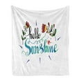 thumbnail image 1 of Saying Soft Flannel Fleece Throw Blanket, Doodle Effect Blended Coloring Hello Sunshine Hand-drawing Lettering with Flowers, Cozy Plush for Indoor and Outdoor Use, 50" x 70", Multicolor, by Ambesonne, 1 of 5