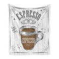 thumbnail image 1 of Saying Soft Flannel Fleece Throw Blanket, Espresso Design for Coffee Lovers Cup Caffeine Curvy Frame Motifs, Cozy Plush for Indoor and Outdoor Use, 50" x 60", Caramel Charcoal Grey, by Ambesonne, 1 of 5
