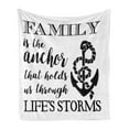 thumbnail image 1 of Saying Soft Flannel Fleece Throw Blanket, Family is Anchor That Holds Us Inspiration Writing Anchor Rope, Cozy Plush for Indoor and Outdoor Use, 50" x 70", Black and White, by Ambesonne, 1 of 6