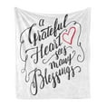 thumbnail image 1 of Saying Soft Flannel Fleece Throw Blanket, Grateful Heart Sees Many Appreciation and Wisdom Illustration, Cozy Plush for Indoor and Outdoor Use, 50" x 60", Charcoal Grey Dark Coral, by Ambesonne, 1 of 6