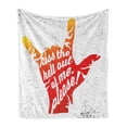 thumbnail image 1 of Saying Soft Flannel Fleece Throw Blanket, Kiss the Hell out of Me Please Phrase Rock and Roll Grunge Dots, Cozy Plush for Indoor and Outdoor Use, 60" x 80", Vermilion Orange Black, by Ambesonne, 1 of 6
