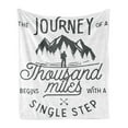 thumbnail image 1 of Saying Soft Flannel Fleece Throw Blanket, Long Journeys Starts a Single Step Words Inspirational, Cozy Plush for Indoor and Outdoor Use, 60" x 80", Charcoal Grey White, by Ambesonne, 1 of 6