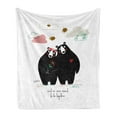 thumbnail image 1 of Saying Soft Flannel Fleece Throw Blanket, We Were Meant to Be Together Bears Couple, Cozy Plush for Indoor and Outdoor Use, 50" x 60", White Multicolor, by Ambesonne, 1 of 5