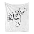 thumbnail image 1 of Saying Soft Flannel Fleece Throw Blanket, Modern Brush Calligraphy Hand Written Style Words Monochrome Inscription, Cozy Plush for Indoor and Outdoor Use, 60" x 80", Black and White, by Ambesonne, 1 of 5