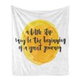 thumbnail image 1 of Saying Soft Flannel Fleece Throw Blanket, Positive Text Watercolor Monochrome Background Brush Strokes, Cozy Plush for Indoor and Outdoor Use, 60" x 80", Charcoal Grey Yellow, by Ambesonne, 1 of 5