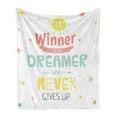 thumbnail image 1 of Saying Soft Flannel Fleece Throw Blanket, Positive Words on a Poster with Colorful Letters and Stars, Cozy Plush for Indoor and Outdoor Use, 50" x 70", Multicolor, by Ambesonne, 1 of 6