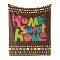 thumbnail image 1 of Saying Soft Flannel Fleece Throw Blanket, Retro Cartoon Style Funky Colorful Letters and Floral Borders with Dots, Cozy Plush for Indoor and Outdoor Use, 60" x 80", Multicolor, by Ambesonne, 1 of 5
