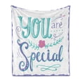thumbnail image 1 of Saying Soft Flannel Fleece Throw Blanket, Romantic Design You are Special Floral Text in Frame, Cozy Plush for Indoor and Outdoor Use, 60" x 80", Blue Violet Seafoam, by Ambesonne, 1 of 5