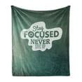 thumbnail image 1 of Saying Soft Flannel Fleece Throw Blanket, Stay Focused and Inspirational Words on Abstract Backdrop, Cozy Plush for Indoor and Outdoor Use, 50" x 60", Jade Green White, by Ambesonne, 1 of 5