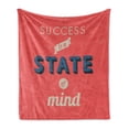 thumbnail image 1 of Saying Soft Flannel Fleece Throw Blanket, Success is a State of Mind in Retro Style Theme Words Classic Print, Cozy Plush for Indoor and Outdoor Use, 50" x 60", Red Charcoal, by Ambesonne, 1 of 6