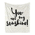 thumbnail image 1 of Saying Soft Flannel Fleece Throw Blanket, Sunshine Inscription over Big Retro Dotted Background Wisdom Life Message Print, Cozy Plush for Indoor and Outdoor Use, 70" x 90", White Yellow, by Ambesonne, 1 of 5