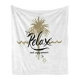 thumbnail image 1 of Saying Soft Flannel Fleece Throw Blanket, Tropical Summer Holidays and Vacation Concept Hand-drawn Enjoy Summer Text, Cozy Plush for Indoor and Outdoor Use, 50" x 70", Camel Black White, by Ambesonne, 1 of 6