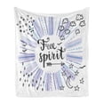 thumbnail image 1 of Saying Soft Flannel Fleece Throw Blanket, Watercolor Lettering Free Starburst Inspired Doodled Stars Clouds Dots, Cozy Plush for Indoor and Outdoor Use, 50" x 70", Multicolor, by Ambesonne, 1 of 6