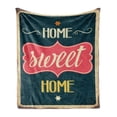 thumbnail image 1 of Saying Soft Flannel Fleece Throw Blanket, Weathered Looking Retro Sixties Style Sign Image with Phrase, Cozy Plush for Indoor and Outdoor Use, 50" x 60", Multicolor, by Ambesonne, 1 of 5