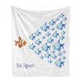 thumbnail image 1 of Saying Soft Flannel Fleece Throw Blanket, Words with Outsider Fish Against All the Others Inspirational Artwork, Cozy Plush for Indoor and Outdoor Use, 60" x 80", Orange Blue, by Ambesonne, 1 of 5