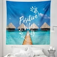 thumbnail image 1 of Saying Tapestry, Positive Vibes Only Inspirational Concept Message Attitude Motivation Tropical Scene, Fabric Wall Hanging Decor for Bedroom Living Room Dorm, 5 Sizes, Multicolor, by Ambesonne, 1 of 1