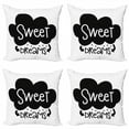 thumbnail image 1 of Ambesonne Saying Throw Pillow Cover 4 Pack, Cloud with Arrows, 20", Black and White, 1 of 2