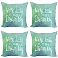 thumbnail image 1 of Saying Throw Pillow Cushion Case Pack of 4, Chalky Style Lettering Work Hard Dream Big Message Gemstone, Modern Accent Double-Sided Print, 4 Sizes, Violet Blue Seafoam, by Ambesonne, 1 of 2