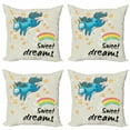 thumbnail image 1 of Ambesonne Saying Throw Pillow Cover 4 Pack, Unicorn Rainbow, 20", Multicolor, 1 of 2