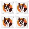 thumbnail image 1 of Saying Throw Pillow Cushion Case Pack of 4, Cool Dog with Retro Sunglasses Animal Portrait on Circular Background with Words, Modern Accent Double-Sided Print, 4 Sizes, Multicolor, by Ambesonne, 1 of 2
