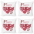 thumbnail image 1 of Ambesonne Saying Throw Pillow Cover 4 Pack, Happy Mothers Day Roses, 20", Pale Pink Ruby White, 1 of 2
