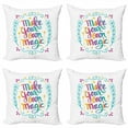 thumbnail image 1 of Ambesonne Saying Throw Pillow Cover 4 Pack, Make Your Magic Message, 18", Multicolor, 1 of 2
