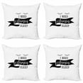 thumbnail image 1 of Saying Throw Pillow Cushion Case Pack of 4, Modern Calligraphy I Need Vitamin Sleep Lettering with Doodled Sleeping Eyes, Modern Accent Double-Sided Print, 4 Sizes, Black and White, by Ambesonne, 1 of 2