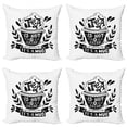 thumbnail image 1 of Saying Throw Pillow Cushion Case Pack of 4, Piping Hot Cup of Beverage and Tea is Not a Drink It is a Hug Text, Modern Accent Double-Sided Print, 4 Sizes, Black and White, by Ambesonne, 1 of 2