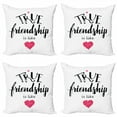 thumbnail image 1 of Ambesonne Saying Throw Pillow Cover 4 Pack, True Friendship and Heart, 18", Black White and Pink, 1 of 2