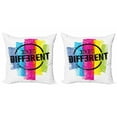 thumbnail image 1 of Ambesonne Saying Throw Pillow Cover 2 Pack, Be Different, 18", Multicolor, 1 of 2