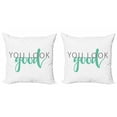 thumbnail image 1 of Saying Throw Pillow Cushion Cover Pack of 2, Calligraphic Inscription Simplistic Style You Look Lettering, Zippered Double-Side Digital Print, 4 Sizes, Shamrock Green Grey, by Ambesonne, 1 of 2