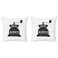 thumbnail image 1 of Ambesonne Saying Throw Pillow Cover 2 Pack, Grungy Typography Coffee, 16", Black and White, 1 of 5
