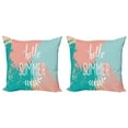 thumbnail image 1 of Ambesonne Saying Throw Pillow Cover 2 Pack, Hello Summer Lettering, 24", Multicolor, 1 of 2