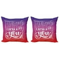 thumbnail image 1 of Ambesonne Saying Throw Pillow Cover 2 Pack, Ombre Effect Background, 18", Vermilion Violet White, 1 of 2
