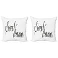 thumbnail image 1 of Ambesonne Saying Throw Pillow Cover 2 Pack, Polite Happy Mood, 16", Black and White, 1 of 2