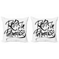 thumbnail image 1 of Ambesonne Saying Throw Pillow Cover 2 Pack, Relax in Paradise Message, 18", Black and White, 1 of 2